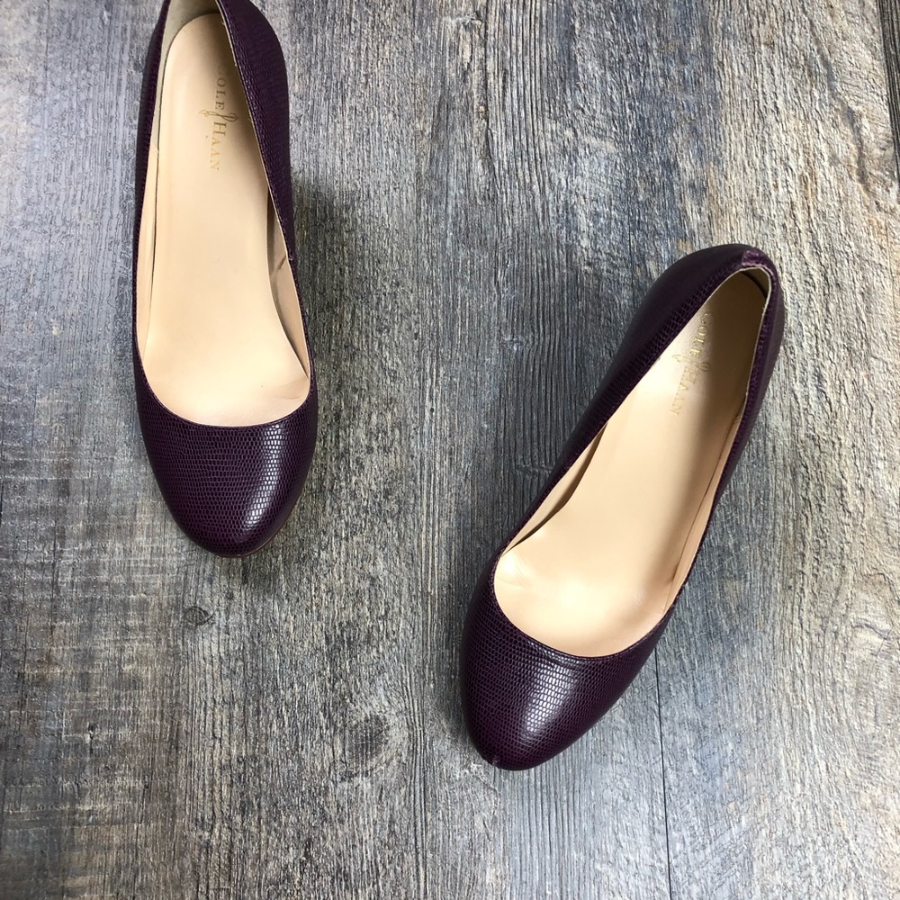 Cole Haan Purple Snakeskin Wedges